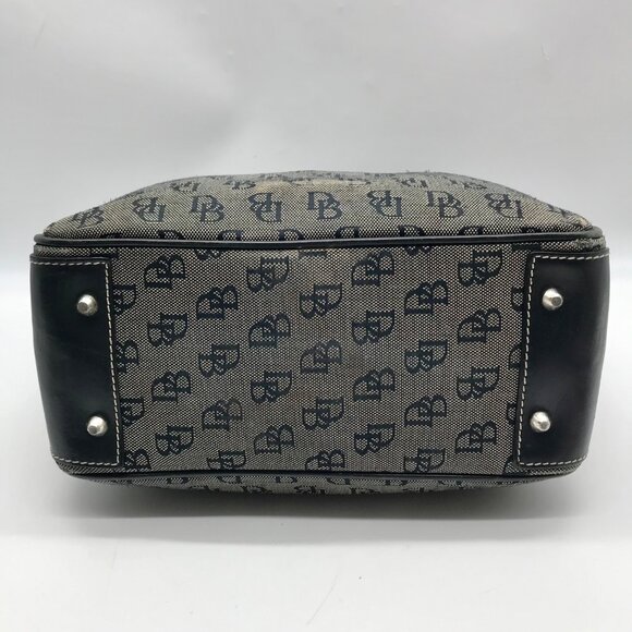 Dooney & Bourke Black Canvas & Leather Convertible Satchel With Wallets - Picture 5 of 11